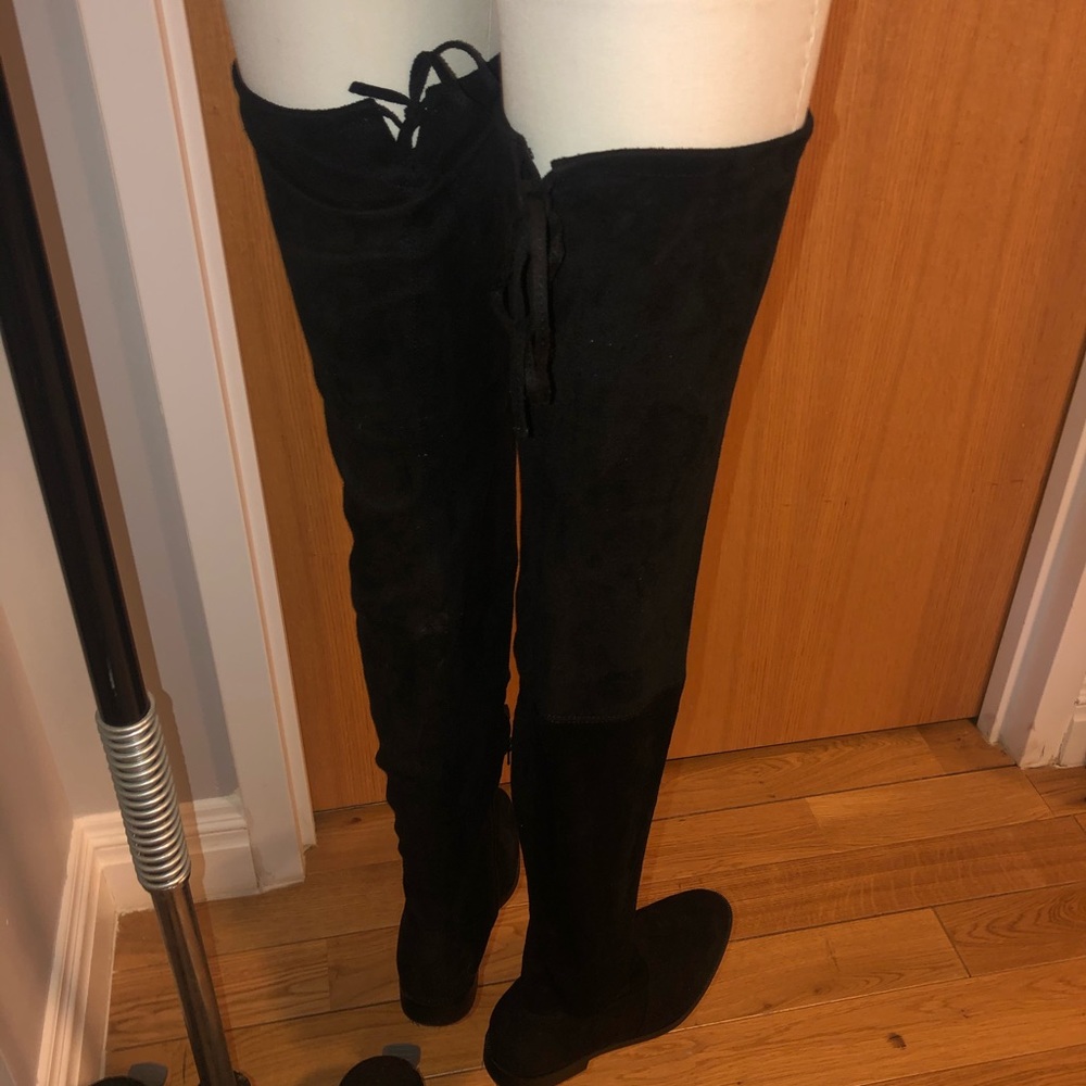 Thigh high micro suede Flat boots
